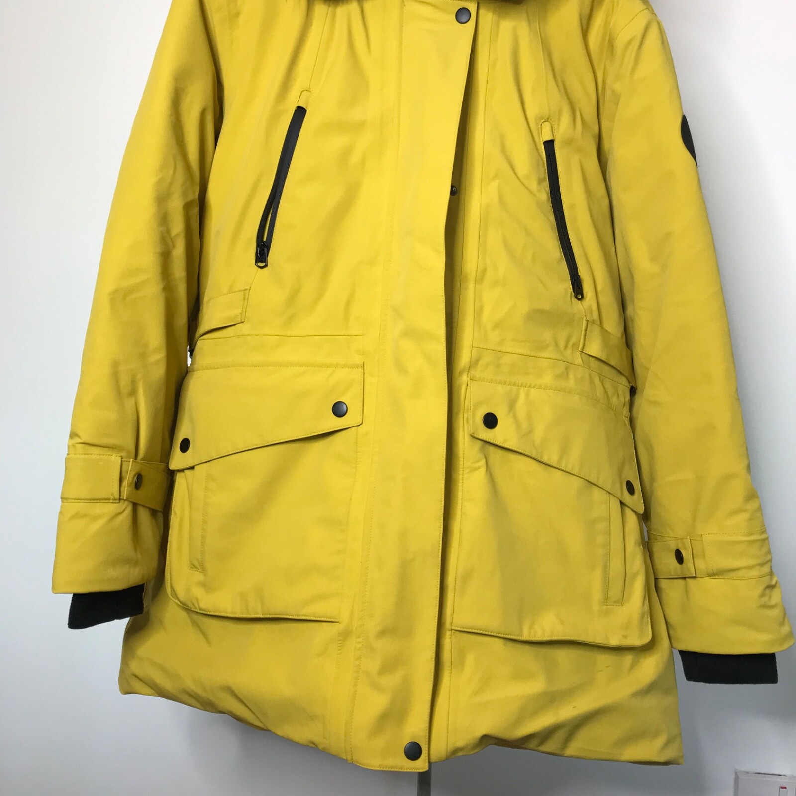 Next Ladies Parka Coat, Size 16, Yellow, Fur Trim, Thick Quilted, Good Condition eBay