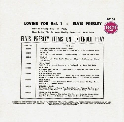 ELVIS PRESLEY Loving You Vol. 1 EP Vinyl Record Single 7 Inch RCA Victor & 2001 - Picture 4 of 6