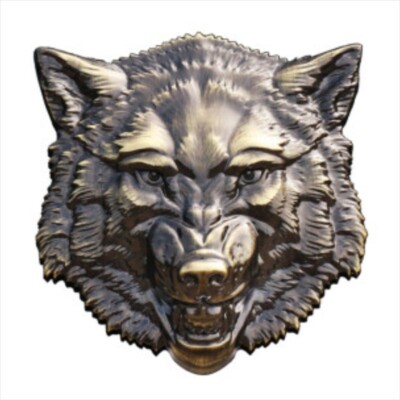 3D Metal Wolf Head Relief Car Emblem Trunk Fender Badge Motorcycle