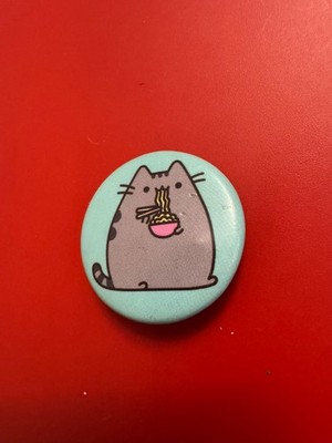 Pusheen the Cat with Ramen Noodles Pin Pinback Button