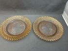 2 Vintage Depression Glass Coaster Saucer Pink Miss America Raised Lines 5.75”