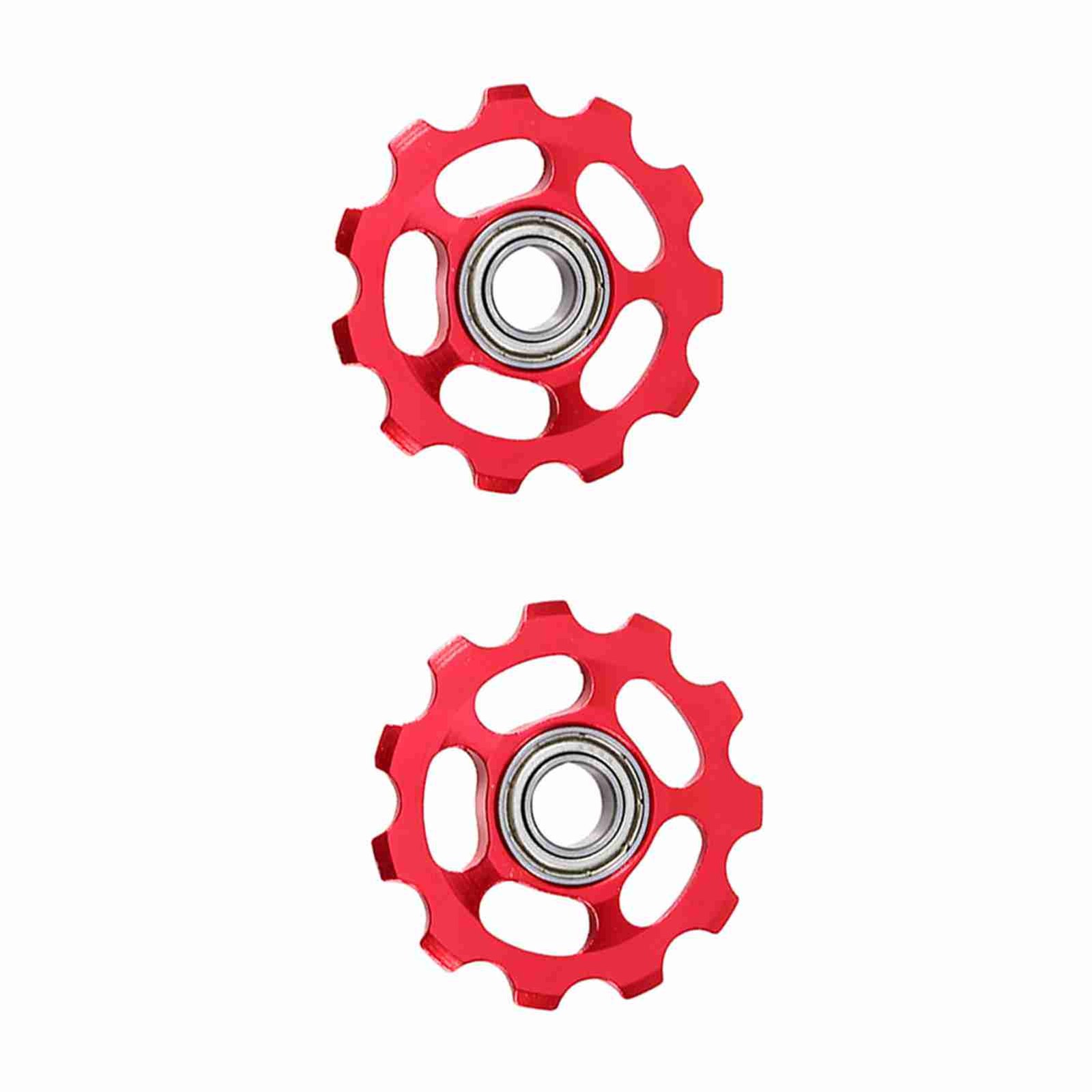 2pcs Aluminum 11T Jockey Wheel Rear Derailleur Pulley For Bicycle Bike(red KRI✈️