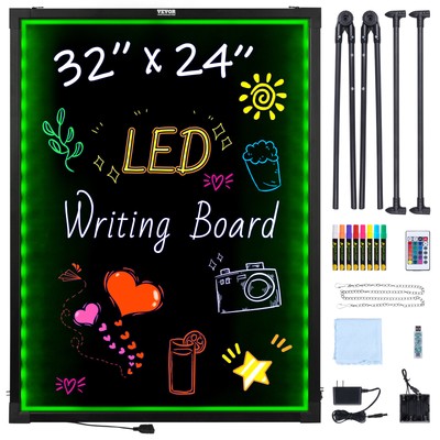 VEVOR LED Message Writing Board 32''x24'' Illuminated Erasable Lighted Chalkboard