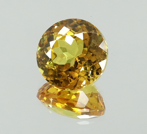 Piedra preciosa suelta certificada corte redondo granate amarillo natural AAA 4,85 quilates - Imagen 6 de 7