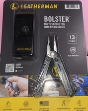 Leatherman Bolster Multipurpose Tool Nylon Sheath, Stainless, 13 Tools in 1 New