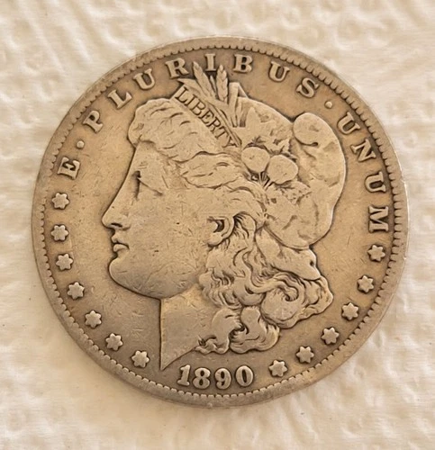 1890-CC Affordable Circulated Fine+  Morgan Silver Dollar No Issues - C9795X