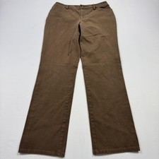 Lauren Ralph Lauren Pants Womens 8 Brown Straight Leg Classic Stretch Dressy