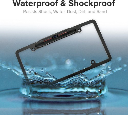 Backup Camera Rearview License Plate Frame for ALPINE INE-W987HD INEW987HD Black - Afbeelding 6 van 11