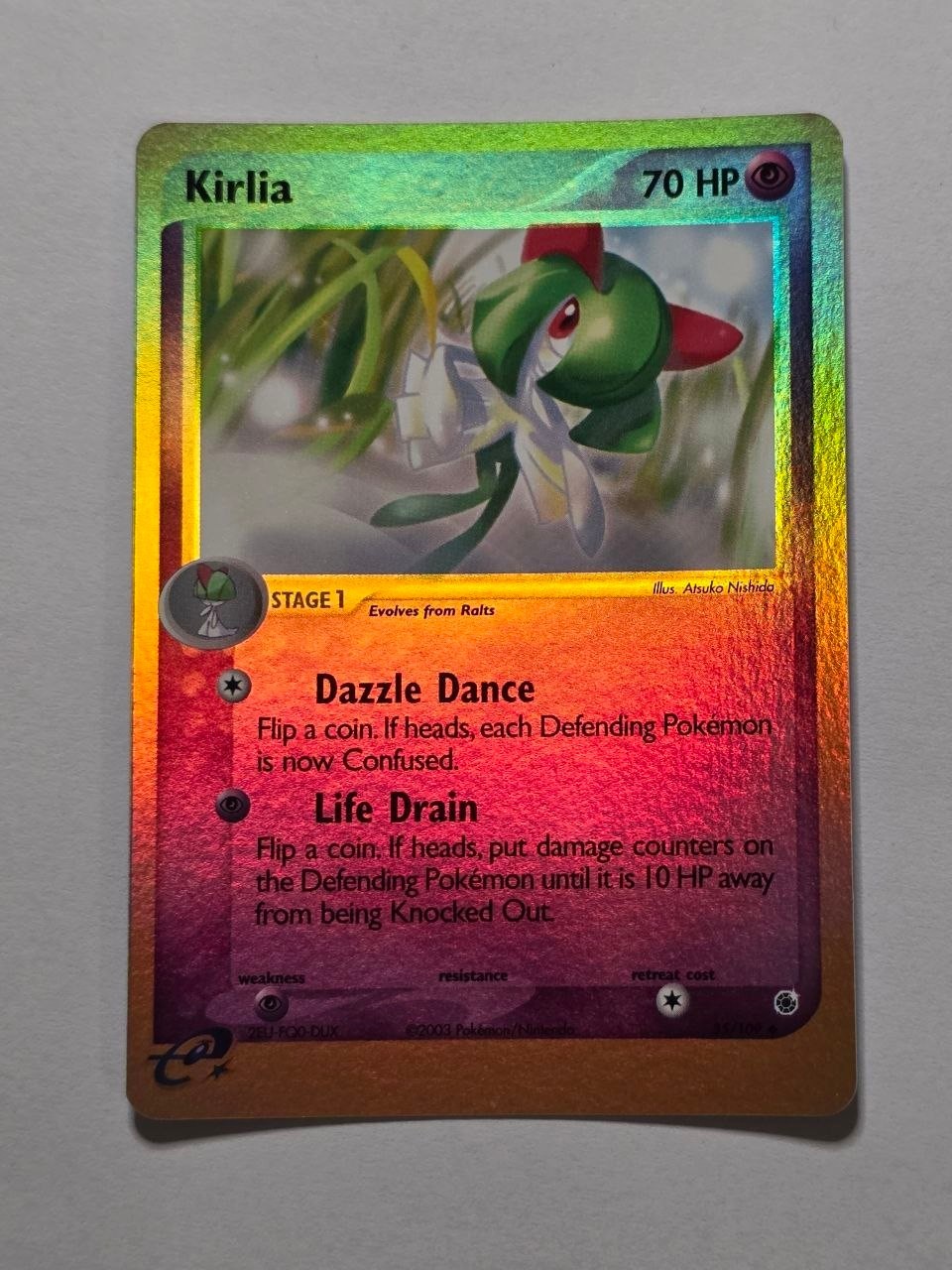 Kirlia 35/109 EX Ruby & Sapphire Reverse Holo Pokemon Card 2003 - Near Mint