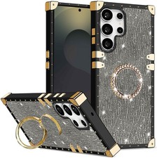 For Various Phone Diamond Ring Holder Case Shockproof Cover Rotating Stand Flash