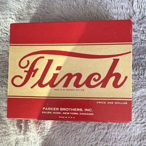 Parker Brothers Vintage Flinch Card Game with Original Box and Instructions