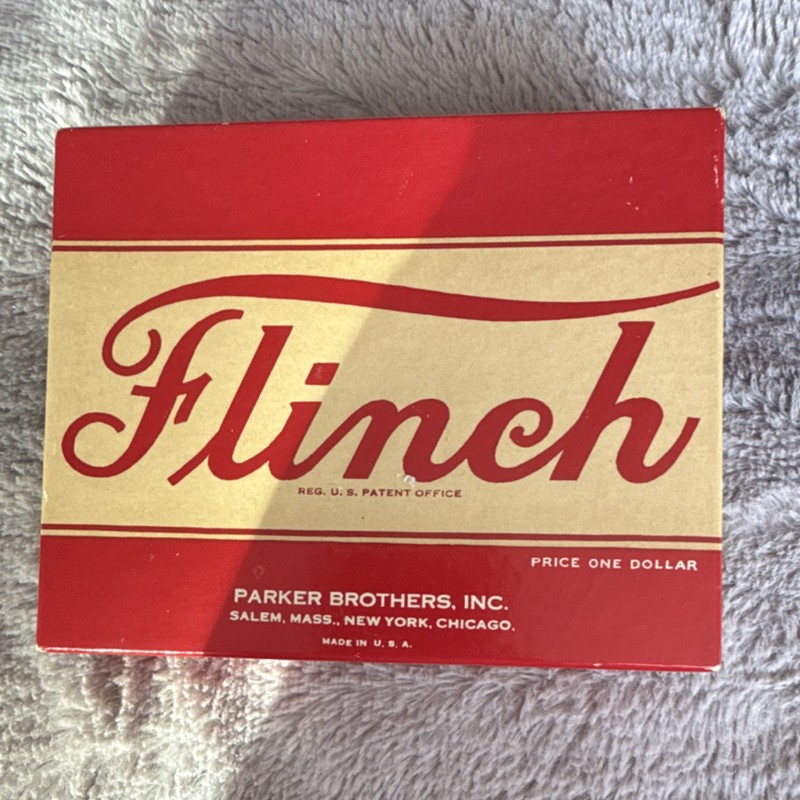Parker Brothers Vintage Flinch Card Game with Original Box and Instructions