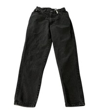 Vintage Sasson Jeans Juniors 11/12 Black Tapered Dark Wash 100 Cotton Waist 26"