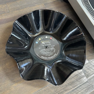Record Bowl - Upcycled and Repurposed Bowl - The Beatles A Hard Day s Night