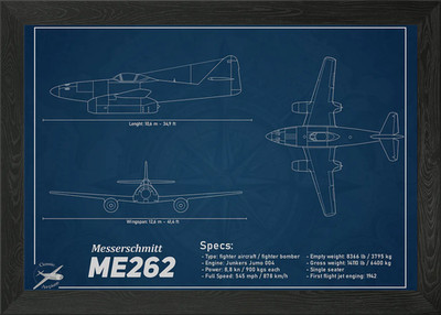 ME262 Framed Wall Art Poster Canvas Print Picture