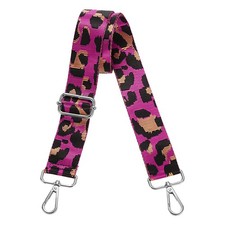 Purse Straps Replacement Crossbody with Silver Buckle, Rose Red Leopard