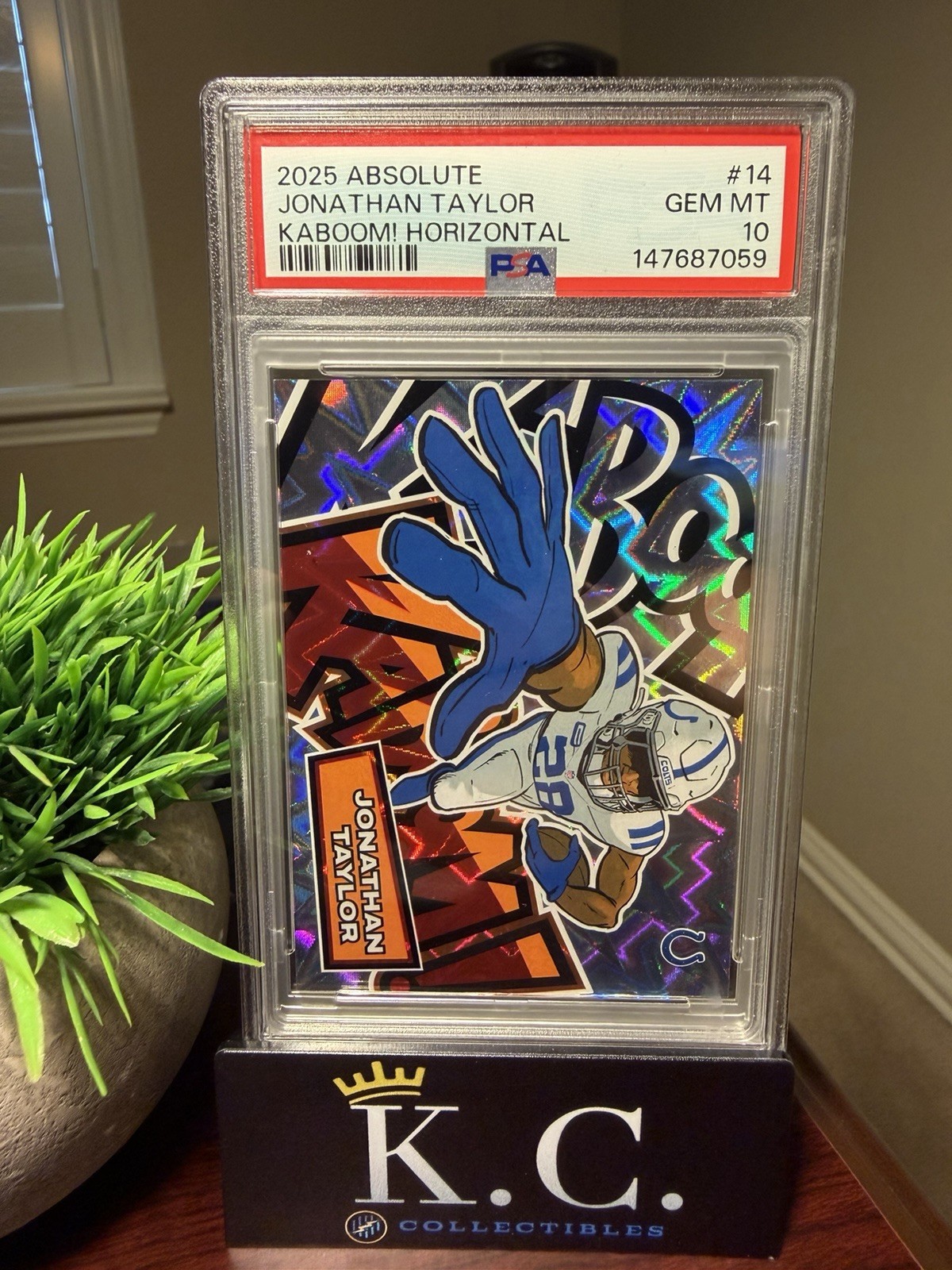 Jonathan Taylor 2025 Panini Absolute Kaboom! Horizontal #14 PSA 10 Low Pop