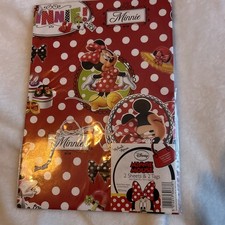 Minnie Mouse Wrapping Paper. 2x Sheets And Tags