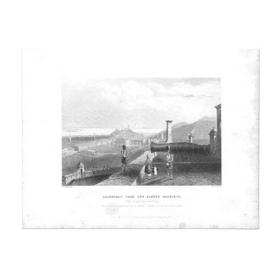Mons Meg Gun - Antiker Gravurdruck 1839