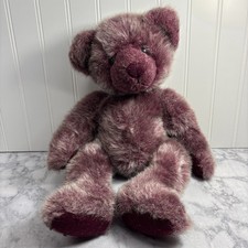 Russ Boysenberry Bear Beanie Plush Stuffed Animal Plum Silver Color 15" Soft Toy