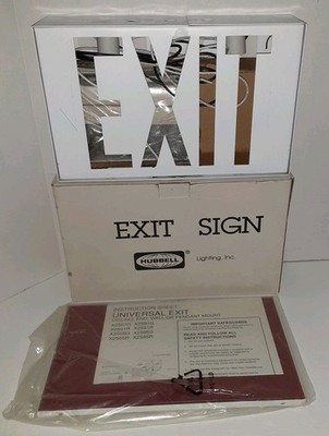 Hubbell Exit Sign Red Or Green Metal Ceiling End Wall Pendant Mount Incandescent