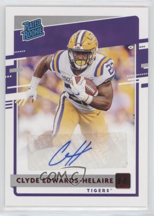 Clyde Edwards-Helaire Panini Chronicles Draft Picks Donruss Rated Rookies Signatures #3 Red