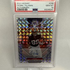 2023 Mosaic Cedric Tillman RC Auto #296 PSA 10 GEM MT Browns Rookie