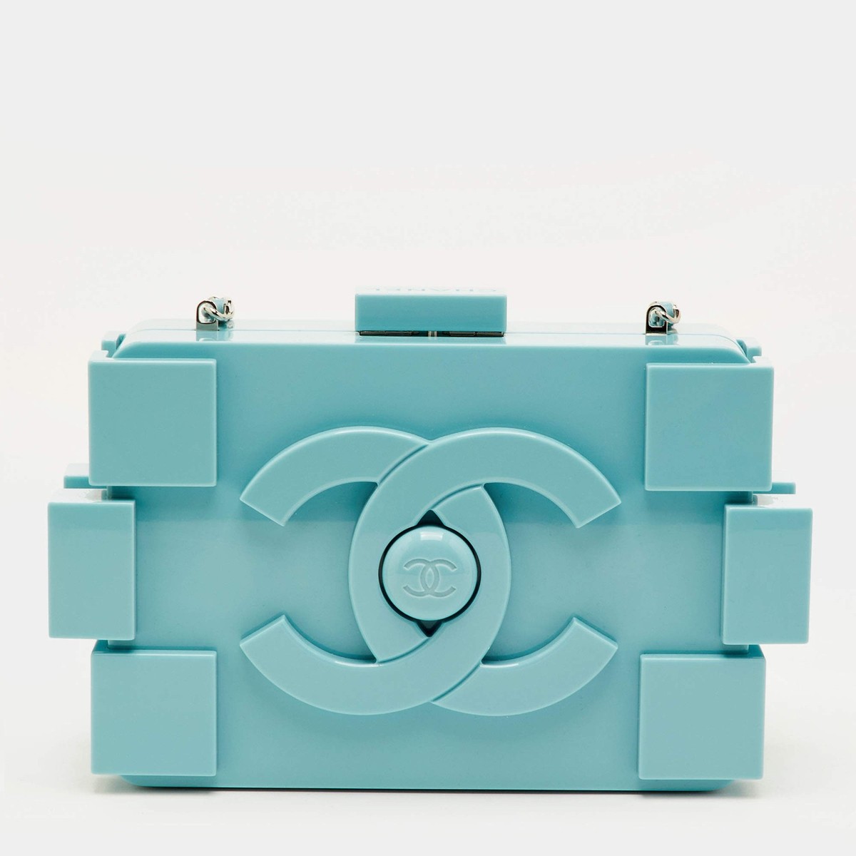 Chanel Supermarket Boy Brick Lego Light Blue Plexiglass Minaudiere