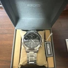 SEIKO World Time Quartz Watch Automatic Sliver Dial Vintage Watch From Japan