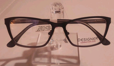 Designer Looks For Less Eyeglass Frames DLFL L3005 Black/Gray 53-15-140 NWT