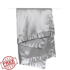 Little Giraffe Silver Chenille Satin Blanket 35"x45"