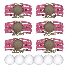 Bracelet Blanks for Jewelry Making 6pcs 25mm Rose Red