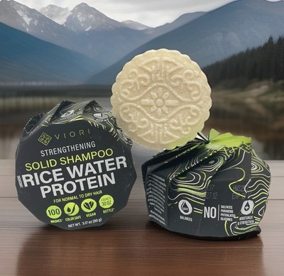 2 Pack Set Hidden Waterfall Shampoo Bar Made with Rice Water for Hair Growth