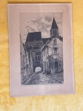 1928 Etching, Georges Gremillet, Signed, French Landscape