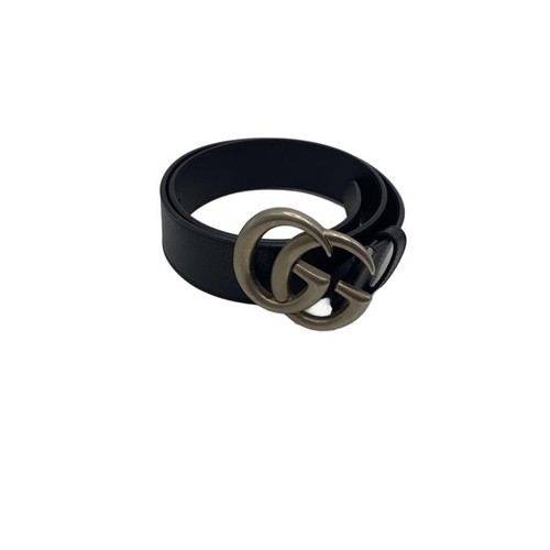 Used GUCCI◆Belt/Leather/BLK/Plain/Men's/40681//