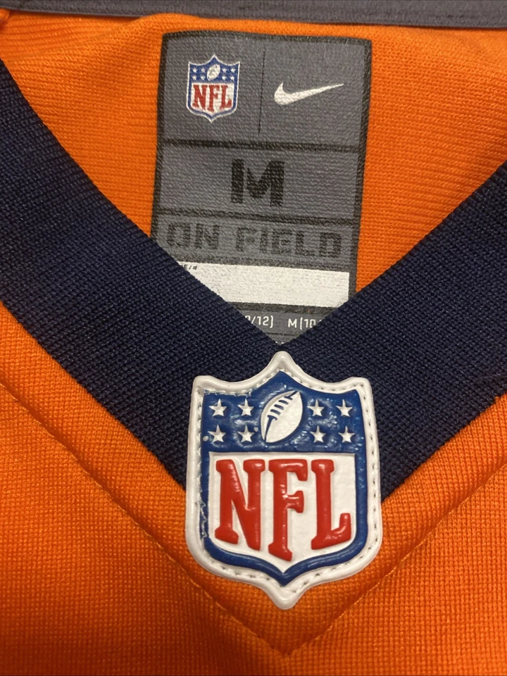 Camiseta Nike #5 Joe Flacco Broncos Naranja Blanca JUVENTUD M 10/12 Sobre el Campo Foto 3 de 4