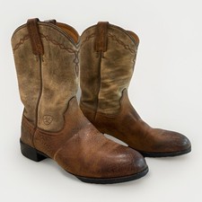 Ariat Mens Size 9 D Heritage Roper Western Boot Brown Leather Boots
