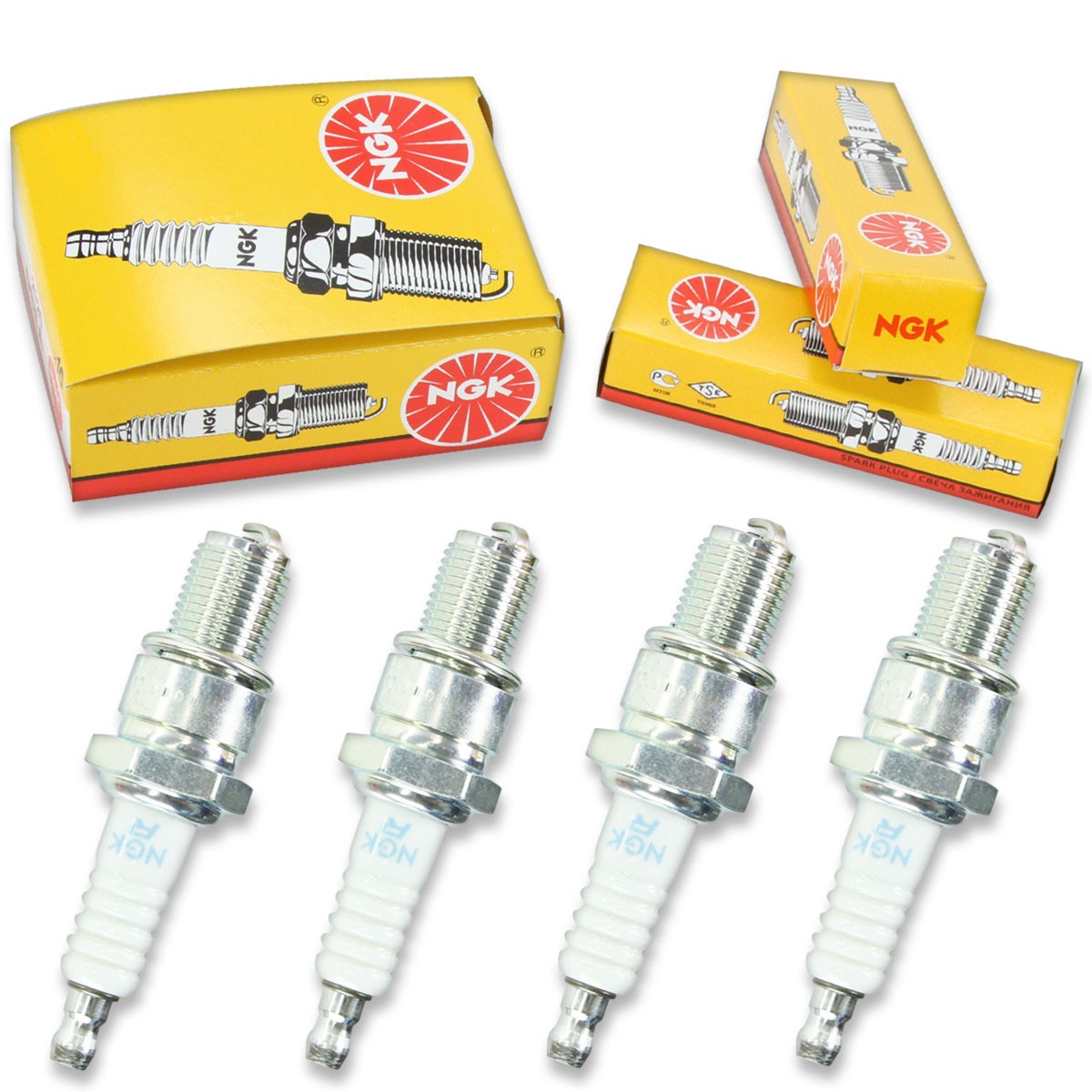 4pcs NGK 5722 Standard BR9ES Snowmobile Spark Plug Tune Up Kit Set si