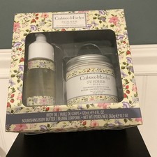 Crabtree Evelyn SUMMER HILL Nourishing Body Butter Body Oil GIFT BOX 2pc SET