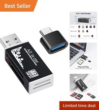 Plug  Play USB Memory Card Reader with Type C - Compatible with Multiple Cards