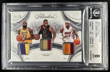 2024-25 Panini Flawless LeBron James Triple Patch #/25 BGS 8
