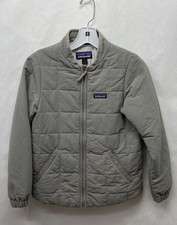 Patagonia Girl's Quilted Bomber Shacket Gray Jacket - Size L/12