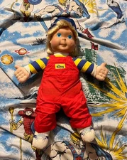 VTG 1985 My Buddy Doll Hasbro Blonde Hair Blue Eyes Blue Hat Vintage Chucky Toys