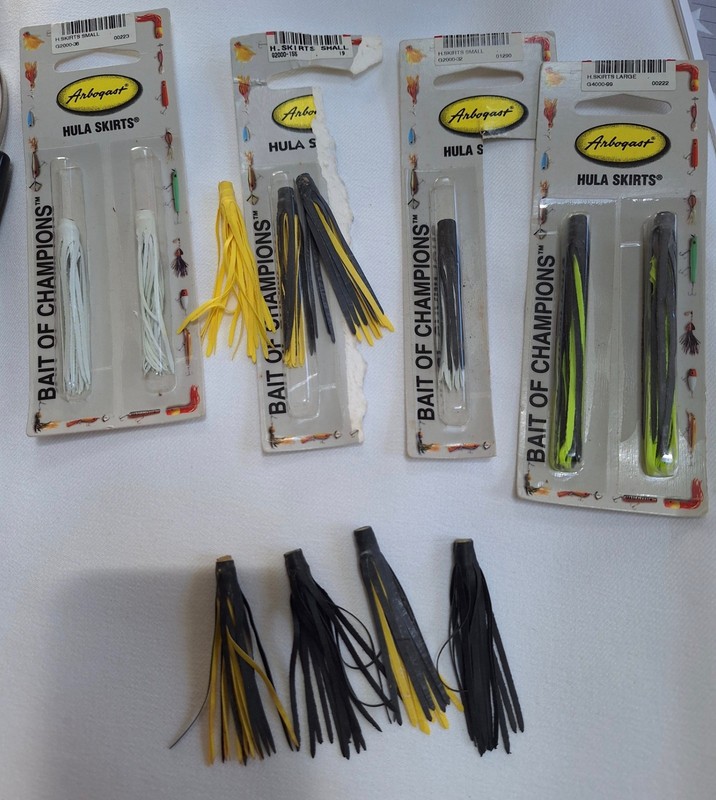 12 ARBOGAST ORIGINAL LURE SKIRTS SMALL & LARGE NOS VIDEO NICE
