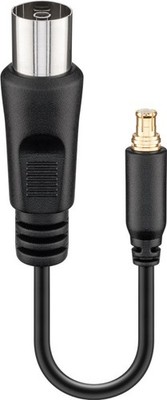 Goobay 67227 DVB-T Antennen-Adapter, Schwarz, 0.1 m - Koax-Buchse > MCX-Stecker