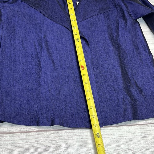 Eileen Fisher Silk Crosshatch Open Front Jacket Sz P Petite Formal Wedding - Picture 7 of 8