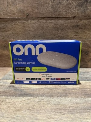 Onn 4K Pro Streaming Device Google TV 32GB Dolby Vision Atmos HDMI 2026 Gray