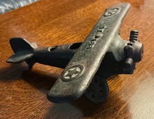 Antique 1920  s AC Williams Cast Iron Toy Military Airplane UX 166 w/6  Wingspan