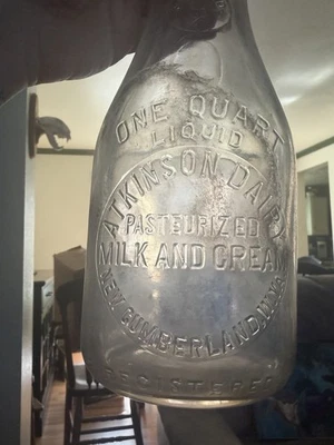 ATKINSON DAIRY MILK BOTTLE NEW CUMBERLAND WV WEST VIRGINIA - Image 1 of 4