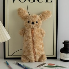 Puppy Pencil Pouch Cute Soft Plush School Stationery Large Capacity Pencil Pouch